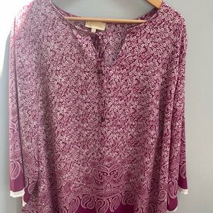 Lucy & Laurel burgundy/purple long sleeve blouse size 2x